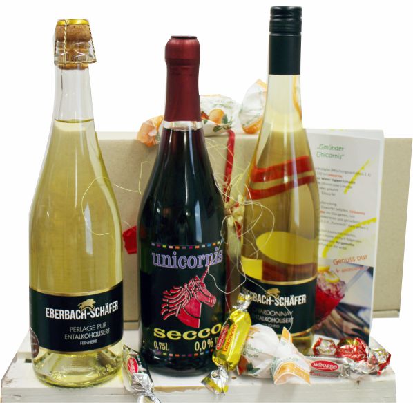 alkoholfreier Wein und Sekt als Geschenk