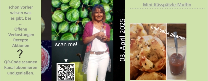 Foto Kässpätzle-Muffins und eine Salsa picante. Rezept dazu im Text