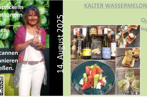 Kalte Wassermelonensuppe und erfrischende Getränke