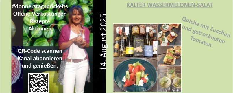 Kalte Wassermelonensuppe und erfrischende Getränke